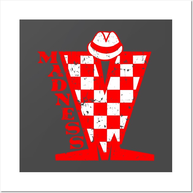 Madness Vintage Checkerboard Red & White Wall Art by Skate Merch